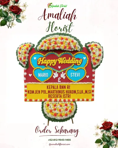 Karangan Papan Bunga Pernikahan di Pasaleman